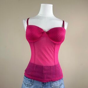 Hot Pink Y2K Coquette Gyaru Himekaji Sexy Bustier Corset